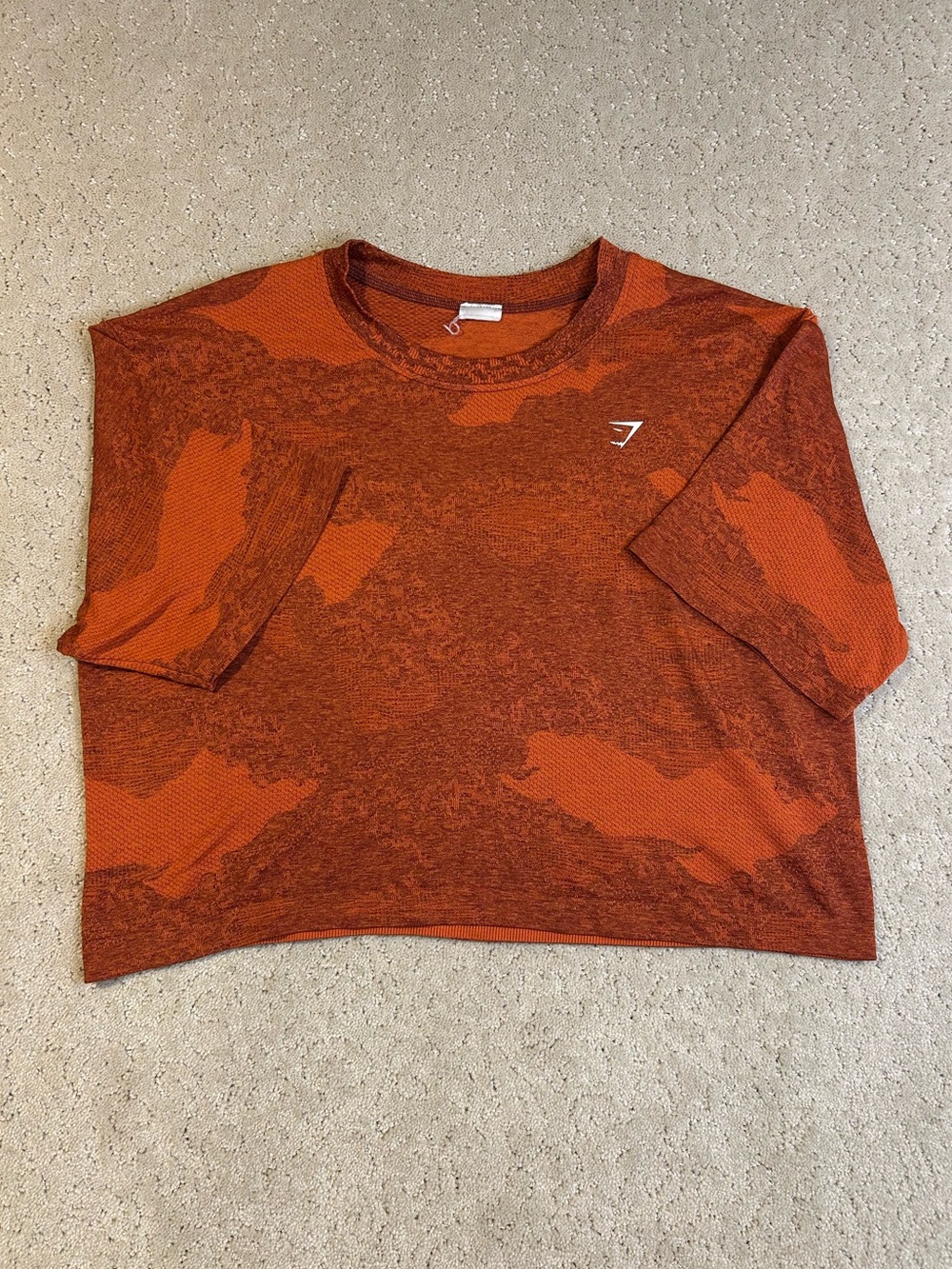 Gymshark Adapt Camo Seamless Crop Top Shirt Orange Women’s Best for L/XL